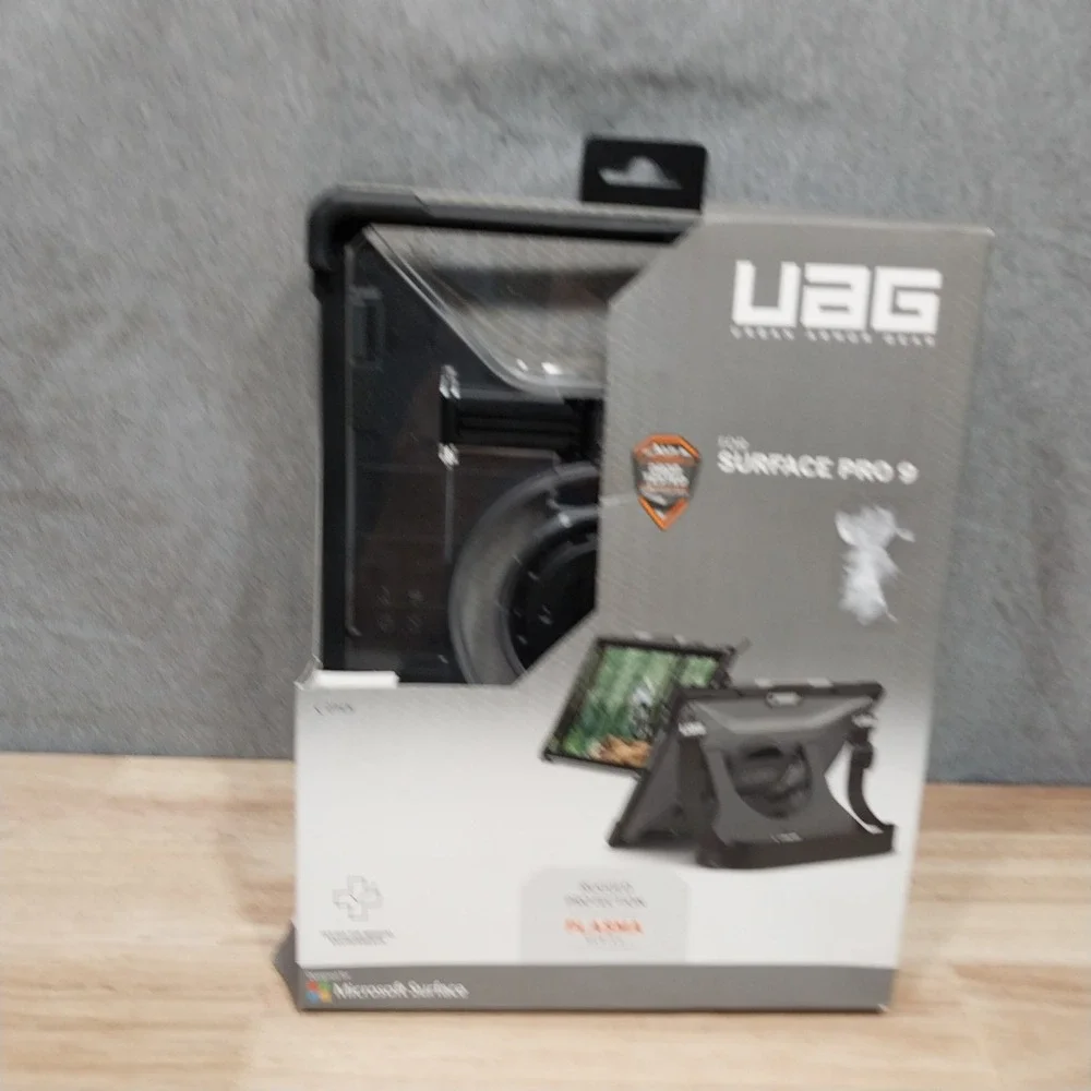 UAG Microsoft Surface Pro 9 Case Plasma Series Rugged Hand Strap Clear Black